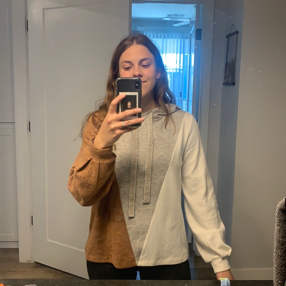 Roolee cute color block hoodie